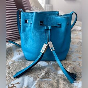 Kate Spade Neon Turquoise Tiny Cooper Grey Street Crossbody Bucket Bag